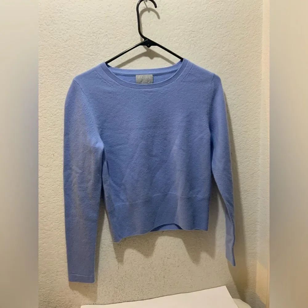 PURE COLLECTION 100% Cashmere Textured Crew Neck Sweater Size 4
